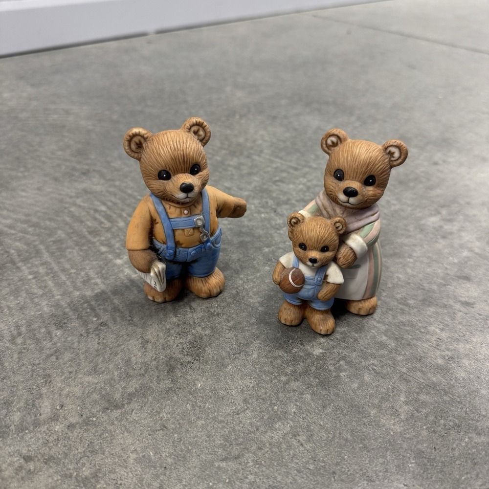 Vintage HOMCO Teddy Bear Family Figurines 1450 Mom Dad Child Porcelain Lot